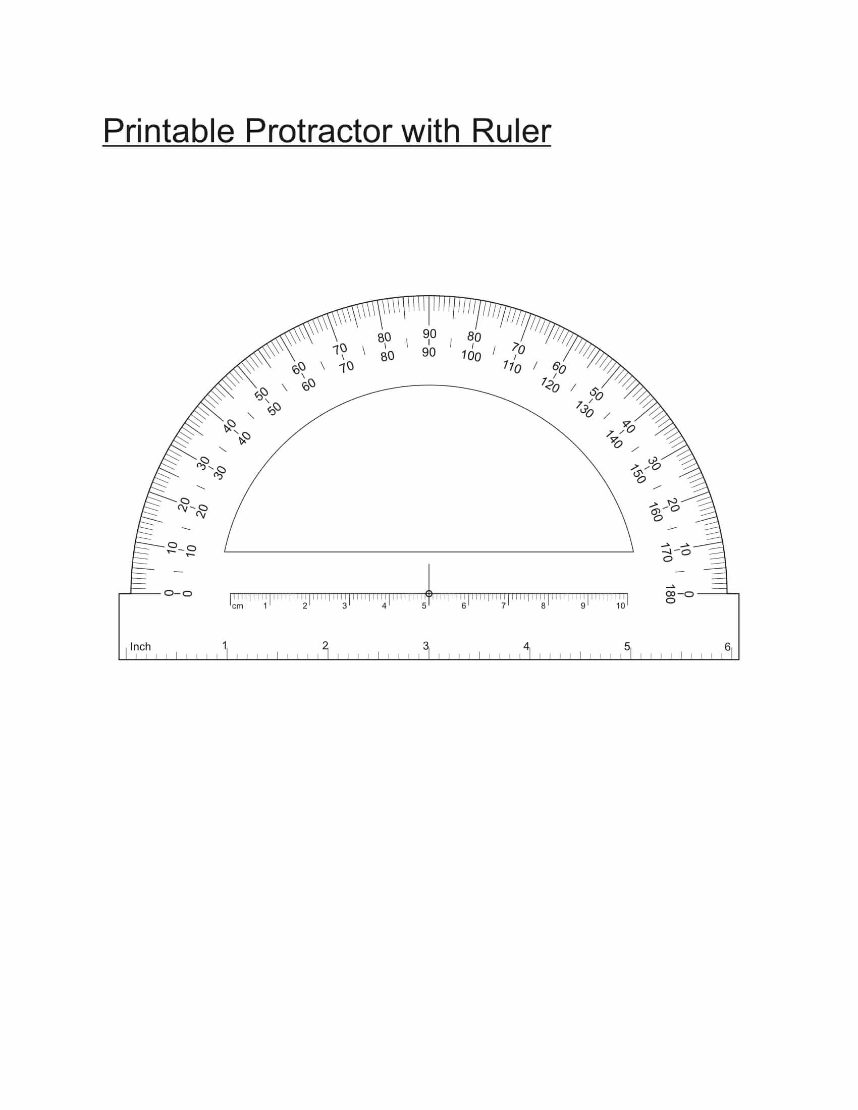 Printable Protractor With Ruler Advance Glance