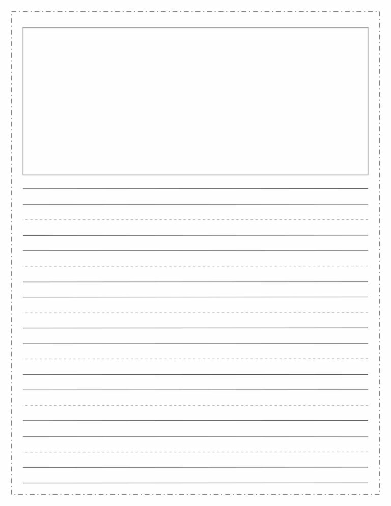 Lined Paper with Picture Box Advance Glance