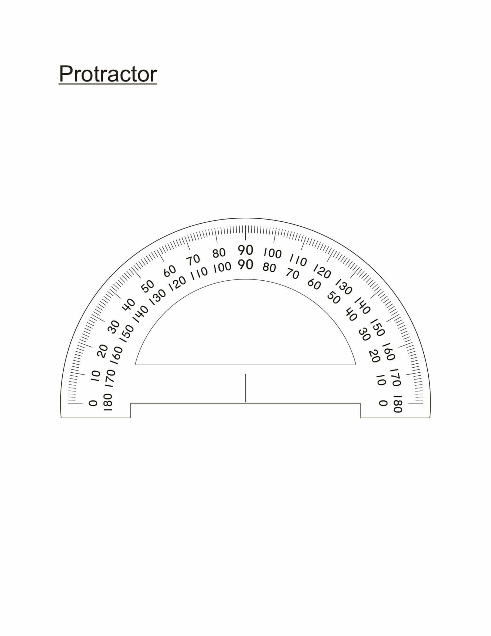 Printable Protractors HD Template - Advance Glance